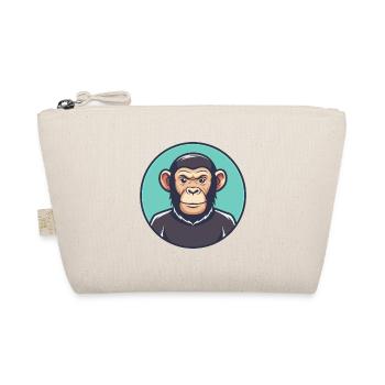 Chimpanzee Kawaii Cartoon Character Animal Face - Organic Pouch - nature - Front