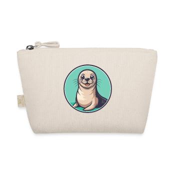 Seal Kawaii Cartoon Character Animal Pet Face - Organic Pouch - nature - Front