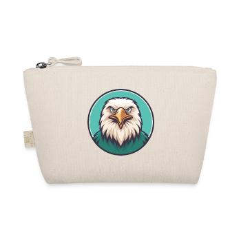Eagle Kawaii Cartoon Character Animal Pet Face - Organic Pouch - nature - Front
