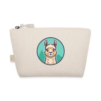 Llama Kawaii Cartoon Character Animal Pet Face - Organic Pouch - nature - Front