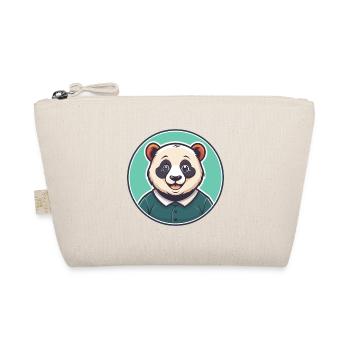 Panda Kawaii Cartoon Character Animal Pet Face - Organic Pouch - nature - Front