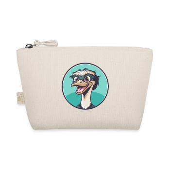 Ostrich Kawaii Cartoon Character Animal Pet Face - Organic Pouch - nature - Front