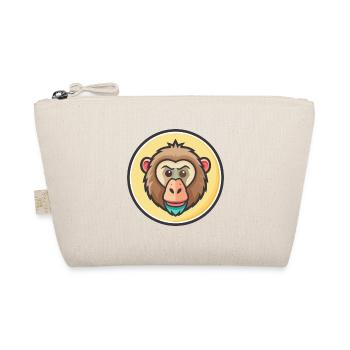 Baboon Kawaii Cartoon Character Animal Pet Face - Organic Pouch - nature - Front