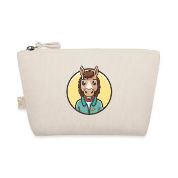Horse Kawaii Cartoon Character Animal Pet Face - Organic Pouch - nature - Front