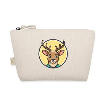 Deer Kawaii Cartoon Character Animal Pet Face - Organic Pouch - nature - Front