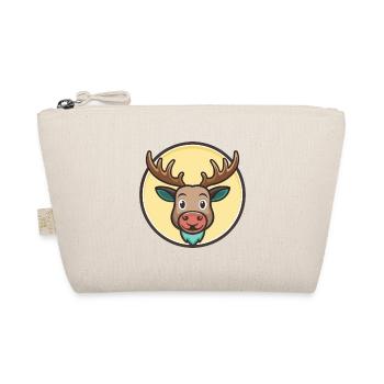 Moose Kawaii Cartoon Character Animal Pet Face - Organic Pouch - nature - Front