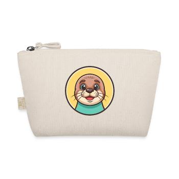 Seal Kawaii Cartoon Character Animal Pet Face - Organic Pouch - nature - Front
