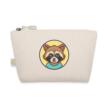 Raccoon Kawaii Cartoon Character Animal Pet Face - Organic Pouch - nature - Front