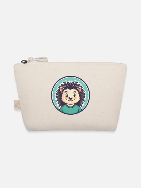 Igel Kawaii Cartoon Figur Tier Haustier Gesicht - Bio-Täschchen - Natur - Vorne