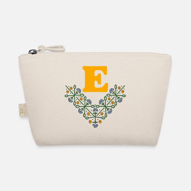buchstabe e blume 4 blau orange Bio-Täschchen