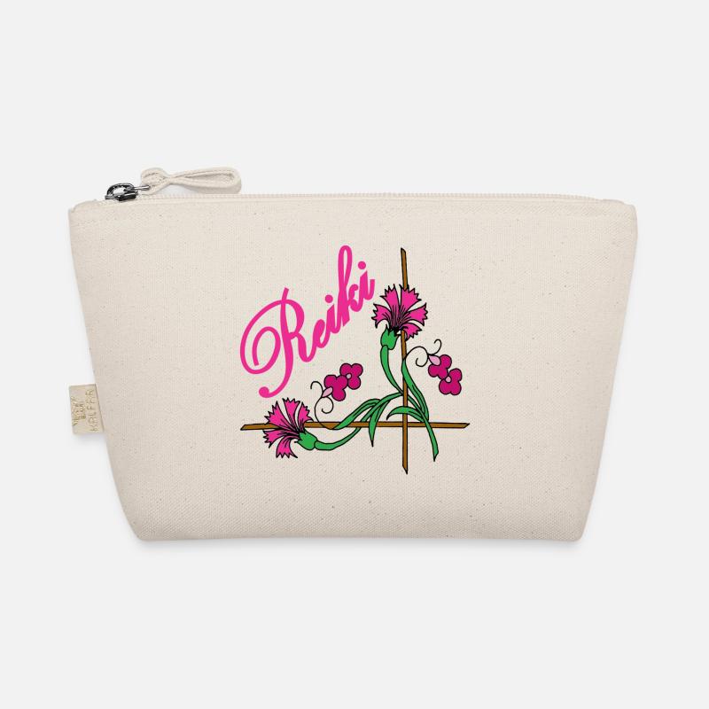 reiki schrift mit blume 9 rosa Bio-Täschchen