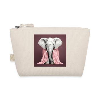 Elefant mit rosa Decke - Bio-Täschchen - Natur - Vorne