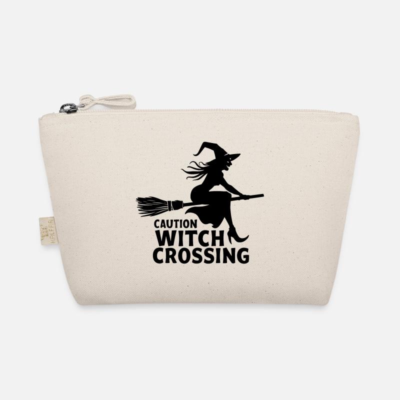 Hexe Hexenbesen Spruch Caution Witch Crossing Bio-Täschchen