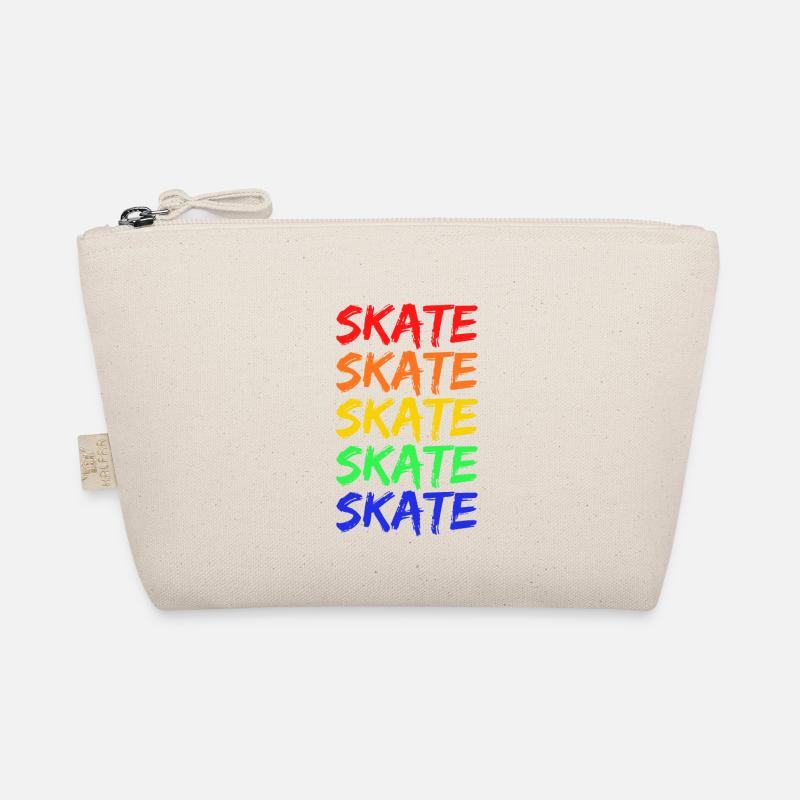 Regenbogen Skate Schriftzug - Bio-Täschchen - Natur