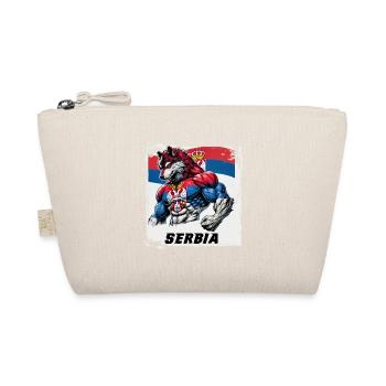 Serbien Wolf Flaggen Design - Bio-Täschchen - Natur - Vorne