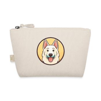 White Shepherd Dog Breed Cartoon Kawaii Clipart - Organic Pouch - nature - Front