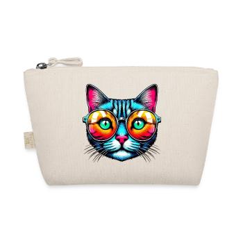 Kater mit Sonnenbrille - Bio-Täschchen - Natur - Vorne