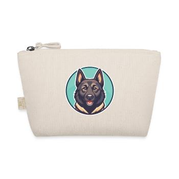 Black Norwegian Elkhound Dog Breed Cartoon Kawaii - Organic Pouch - nature - Front