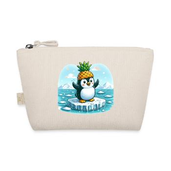 Witziger Pinguin mit Ananas auf Eisscholle - Bio-Täschchen - Natur - Vorne