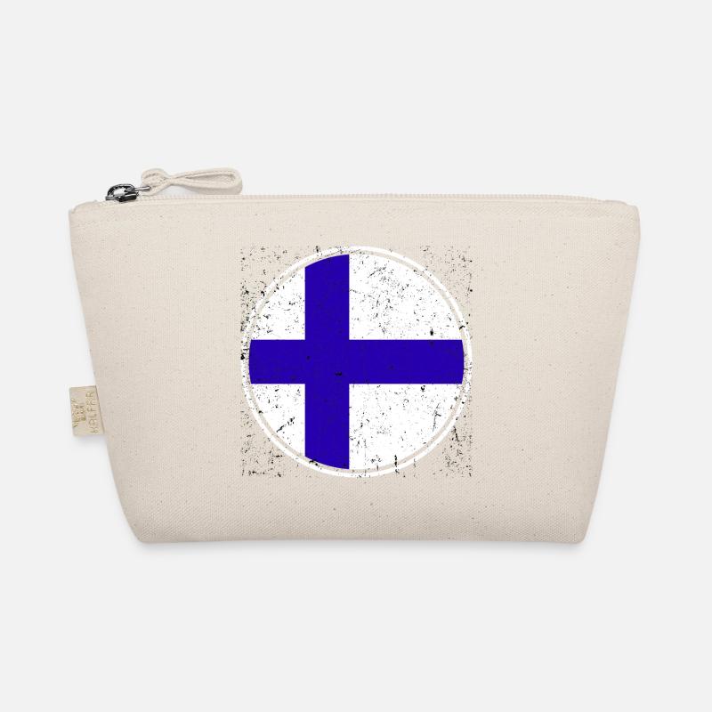 Finnish Flag — Distressed Style & in a Circle Organic Pouch