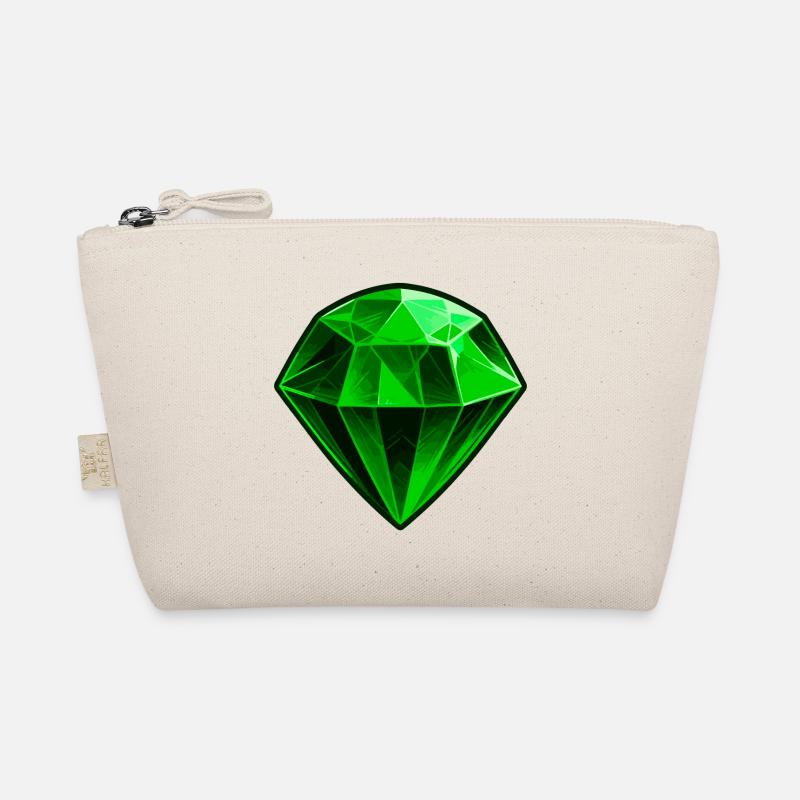 Precious Green Emerald Gemstone Organic Pouch
