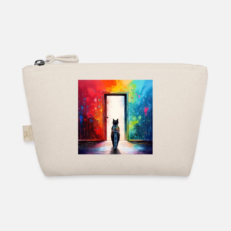 Un chat devant une porte vitrée Trousse biologique