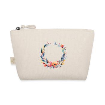 Bunter, Blumen-Kranz, personalisierbar - Bio-Täschchen - Natur - Vorne