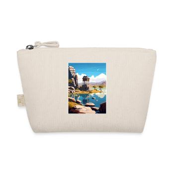 Hampi India Travel Poster Souvenir Postcard Paint - Organic Pouch - nature - Front