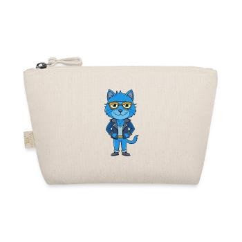 Russian Blue Funny Cartoon Kawaii Jacket Sunglasse - Organic Pouch - nature - Front