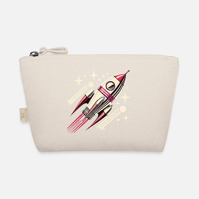 Retro SpaceAge Rocket Vector Design Organic Pouch