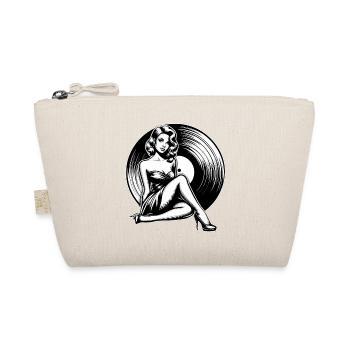 Vinyl Schallplatte Musik Frau Geschenk - Bio-Täschchen - Natur - Vorne