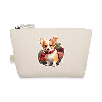 Weihnachten Corgi Stechpalme und Geschenke - Bio-Täschchen - Natur - Vorne