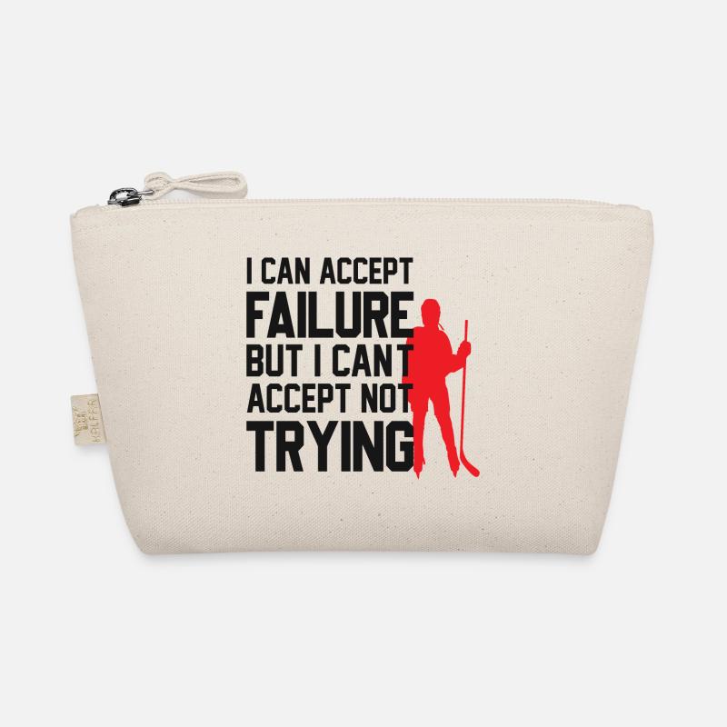 Cooles Eishockey Design mit motivierendem Spruch - Bio-Täschchen - Natur