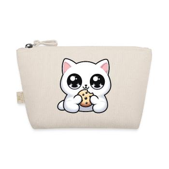 Cute kawaii Katze mit Cookie Niedliche Geschenke - Bio-Täschchen - Natur - Vorne