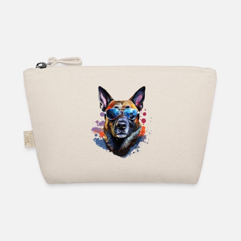 Malinois mit Sonnenbrille - Bio-Täschchen - Natur