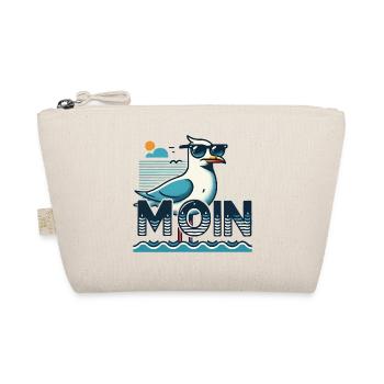 Moin - North German, Low German with a cool seagull - Organic Pouch - nature - Front