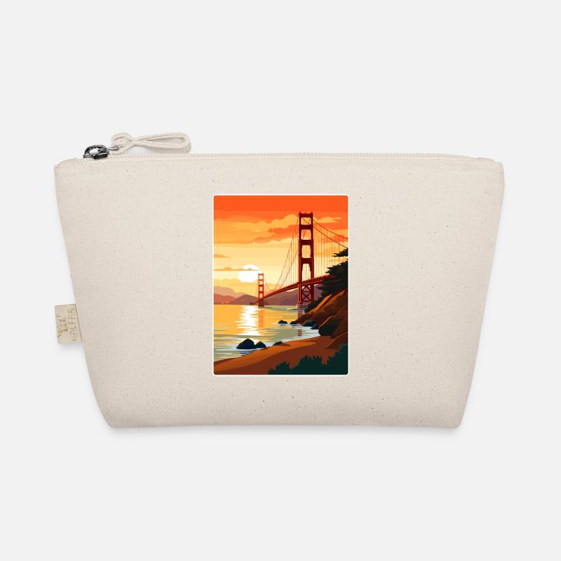 San Francisco Golden Gate Kalifornien Reiseposter - Bio-Täschchen - Natur