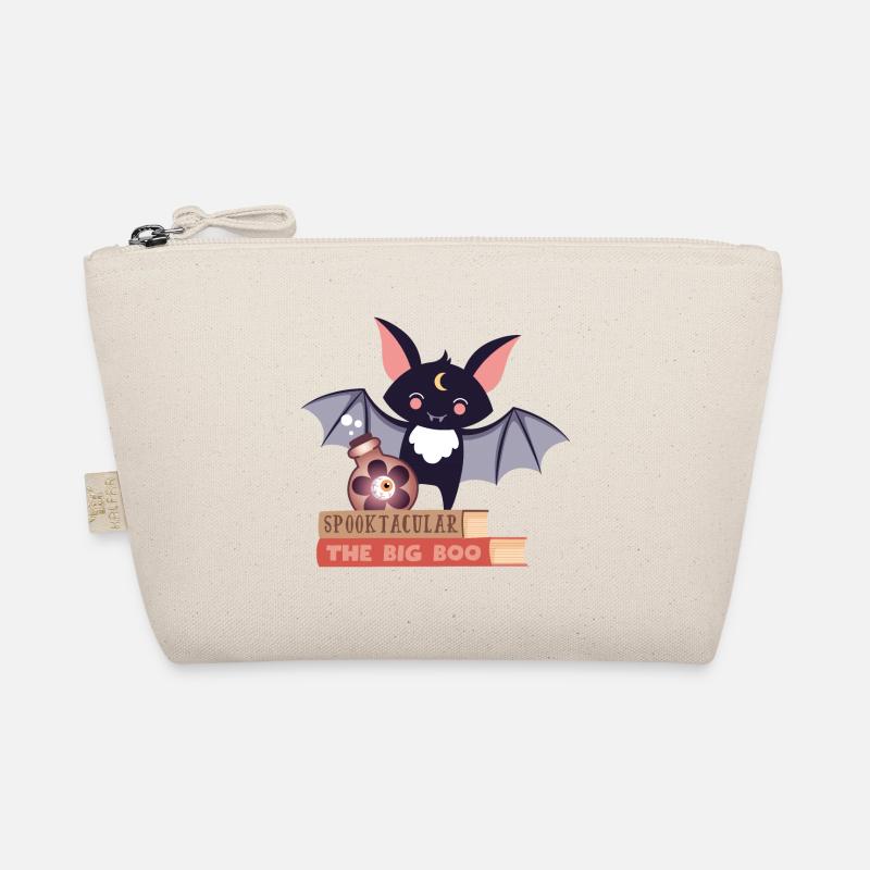 Fledermaus auf Bücherstapel Bio-Täschchen