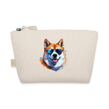 Akita Inu with sunglasses - Organic Pouch - nature - Front