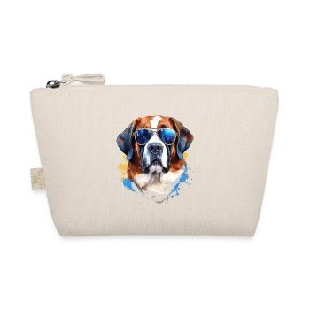 Saint Bernard with sunglasses - Organic Pouch - nature - Front