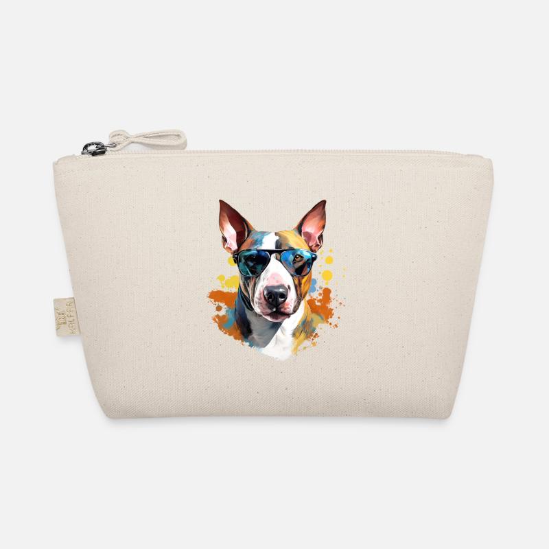 Bullterrier mit Sonnenbrille Bio-Täschchen