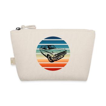 Retro Classic Car with Gradient Sunset - Organic Pouch - nature - Front