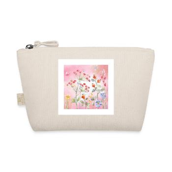 Watercolour Wildflowers on Pink - Organic Pouch - nature - Front