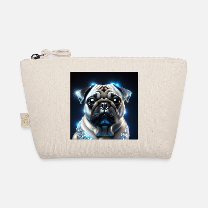 Futuristischer Hund mit Glitzerakzenten Bio-Täschchen