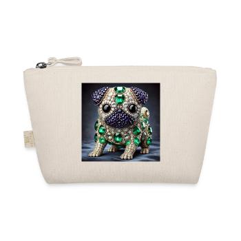 Exclusive Pug Design Shirt - Organic Pouch - nature - Front
