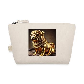 Golden Pug Sculpture - Organic Pouch - nature - Front