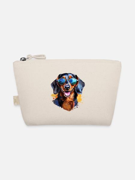 Dachshund with sunglasses - Organic Pouch - nature - Front