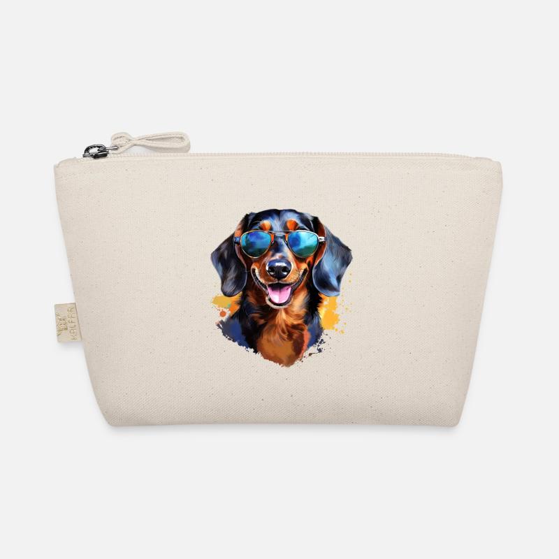 Dackel mit Sonnenbrille Bio-Täschchen