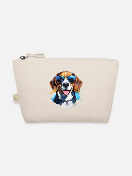 Beagle with sunglasses - Organic Pouch - nature - Front