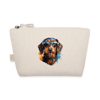 Wire-haired dachshund with sunglasses - Organic Pouch - nature - Front